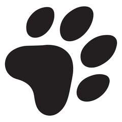 Simple Paw Print Silhouette Icon for Pet Related Designs