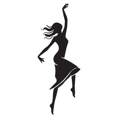 Fototapeta premium Joyful Dancing Woman Silhouette Vector