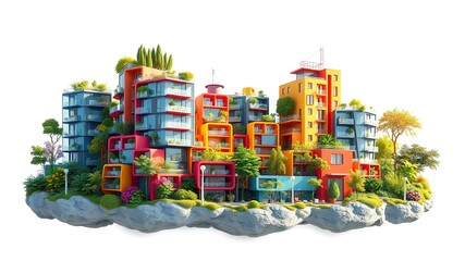 Obraz premium Eco-Conscious Architecture in the Urban Fabric