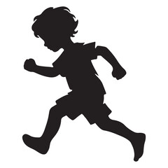 Running Boy Silhouette Vector Illustration Design