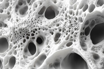 illustration of neurons featuring white glial cells across a dark gray background