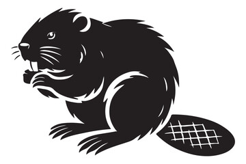 Busy Beaver Silhouette Illustration