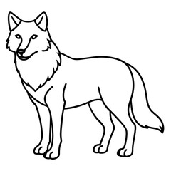 Sleek Wolf One-Line Vector Art