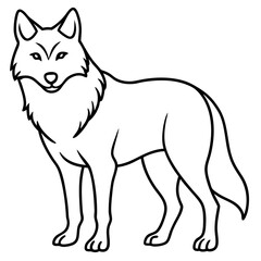 Sleek Wolf One-Line Vector Art