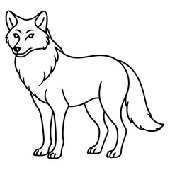 Sleek Wolf One-Line Vector Art