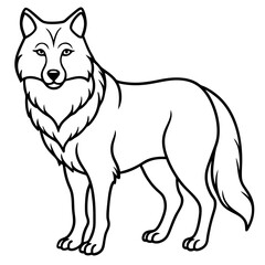 Sleek Wolf One-Line Vector Art