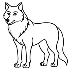 Sleek Wolf One-Line Vector Art