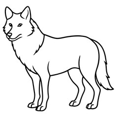 Sleek Wolf One-Line Vector Art