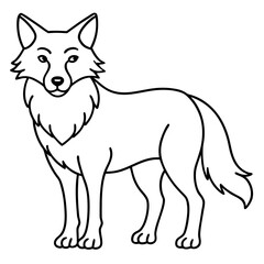 Sleek Wolf One-Line Vector Art