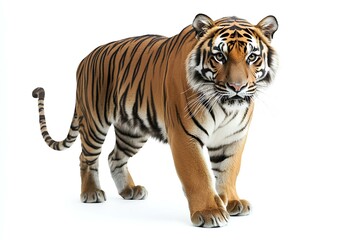 Fototapeta premium a Malayan Tiger isolated on white background