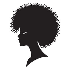 Elegant Silhouette of a Woman with an Afro