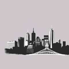 Naklejka premium Tropical sunset: against the silhouette of palm trees the tropical beach glows with hues of pink orange and purple as the sun sets creating a serene and picturesque tropical sunset silhouetted skyline