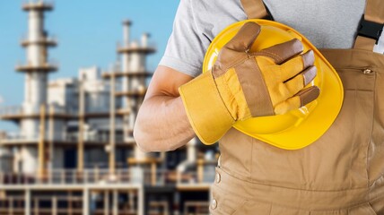 Male worker power factory check construction