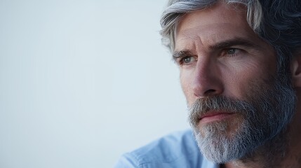 portrait of a man with gray hair and a beard 