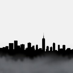 Businessman thinking about modern city skyline double exposure concept silhouetted skyline cityscape architecture illustration building city vector