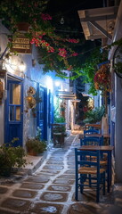 Fototapeta premium At night At night Naxos comes alive with new color_010