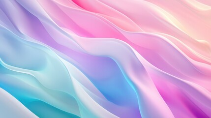 Obraz premium Soft waves of pastel colors create a serene and calming background in a digital art piece