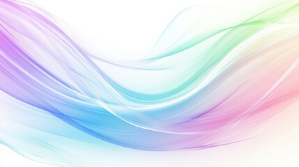 Colorful abstract waves flowing gracefully across a bright background create a serene and vibrant atmosphere suitable for digital art or design projects