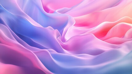 Obraz premium Soft and flowing fabric draped in shades of pink and blue creates a tranquil and dreamlike atmosphere in a serene setting