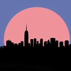 Fototapeta premium Monochrome illustration of sydney cityscape with iconic opera house and skyline reflection ai generated silhouetted skyline cityscape architecture illustration building city vector