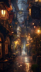 Fototapeta premium At night At night Rocheford Bawley transforms into_003