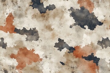Obraz premium Abstract Watercolor Camo Beige, Brown Grey Irregular Blot Seamless Pattern