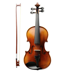 Obraz premium Classic violin and bow isolated transparent background musical instrument stringed instrument