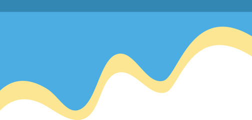 Wavy blue water is flooding a yellow sand beach creating a summer background