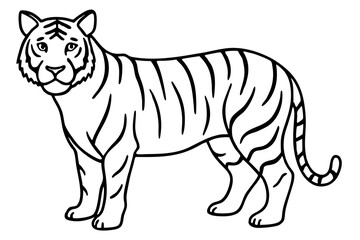 Tiger in One Stroke – Vector Art