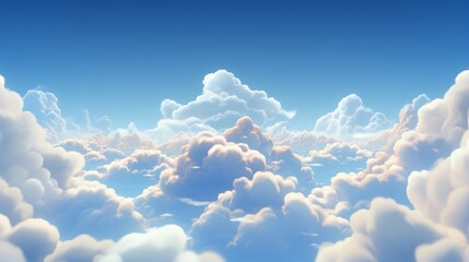 Softly blended clouds on the horizon  creating an airy and serene atmosphere with whites and blues