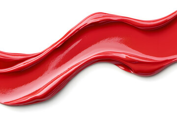 Red paint dynamic splash isolated on white backdrop