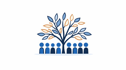 Community growth, diverse team under tree, collaboration, unity, business concept