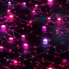 Fototapeta premium Seamless pattern of quantum entanglement glowing connections between entangled particles