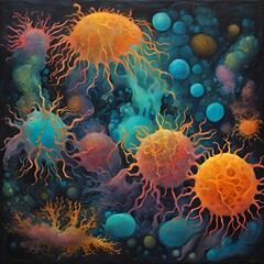 Naklejka premium microorganism background