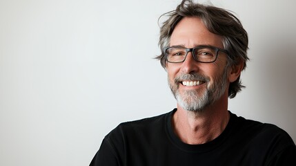 Obraz premium a portrait of a man with grey hair and beard wearing glasses 
