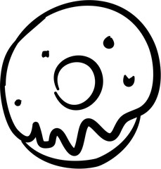 Fast Food Restaurant. Hand drawn vector isolated doodle. Donut 