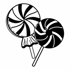 colorful lollipop isolated on black