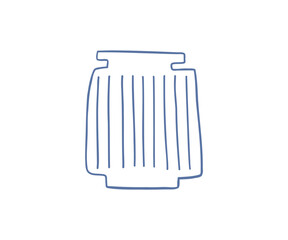 Cute interesting vase drawn in flat style. Interior, vase, decoration. Hand drawn vector illustration.