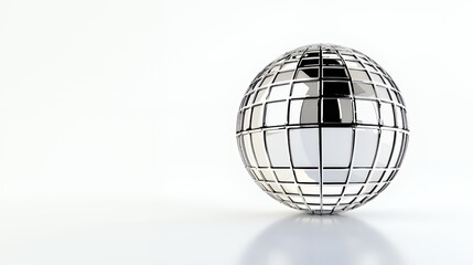 a shiny disco ball on a white background 