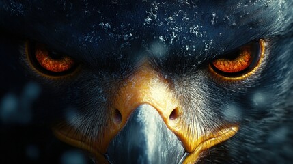 Eagle eyes, snow, winter, predator, close-up