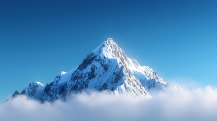 A mountain covered in snow and clouds