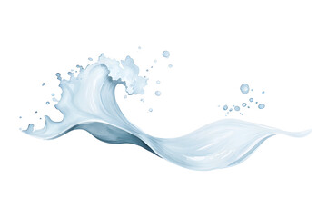 Blue sea wave watercolor illustration isolated on white background