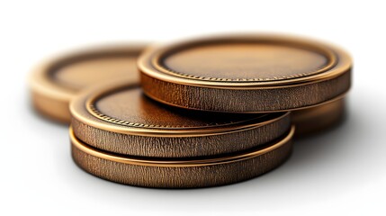 Three Glossy Golden Coin Stacks