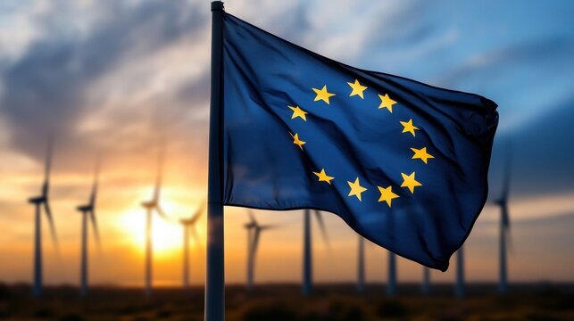 A flag with stars - Powered by Adobe