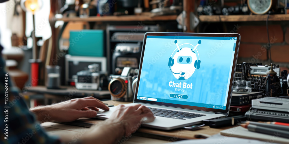 Poster chatbot software application for brisk online business that automatically reply to customer question