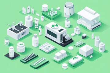Fototapeta premium Innovative Pharmaceutical Manufacturing Process Visualization