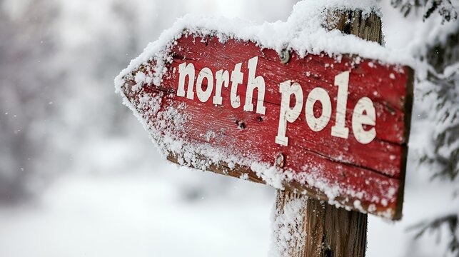 a wooden sign in the winter covered in snow 