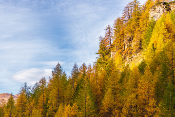 autumnal mountain landscape inside the Alpe Devero, Val D'Ossola, Verbania, Italia	
