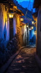 Obraz premium At night At night the streets of Cusco are filled _024
