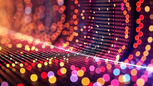 Colorful digital abstract background with vibrant light patterns.